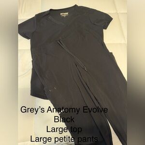 Grey's Anatomy Black Women's Pants & Top Scrub Set